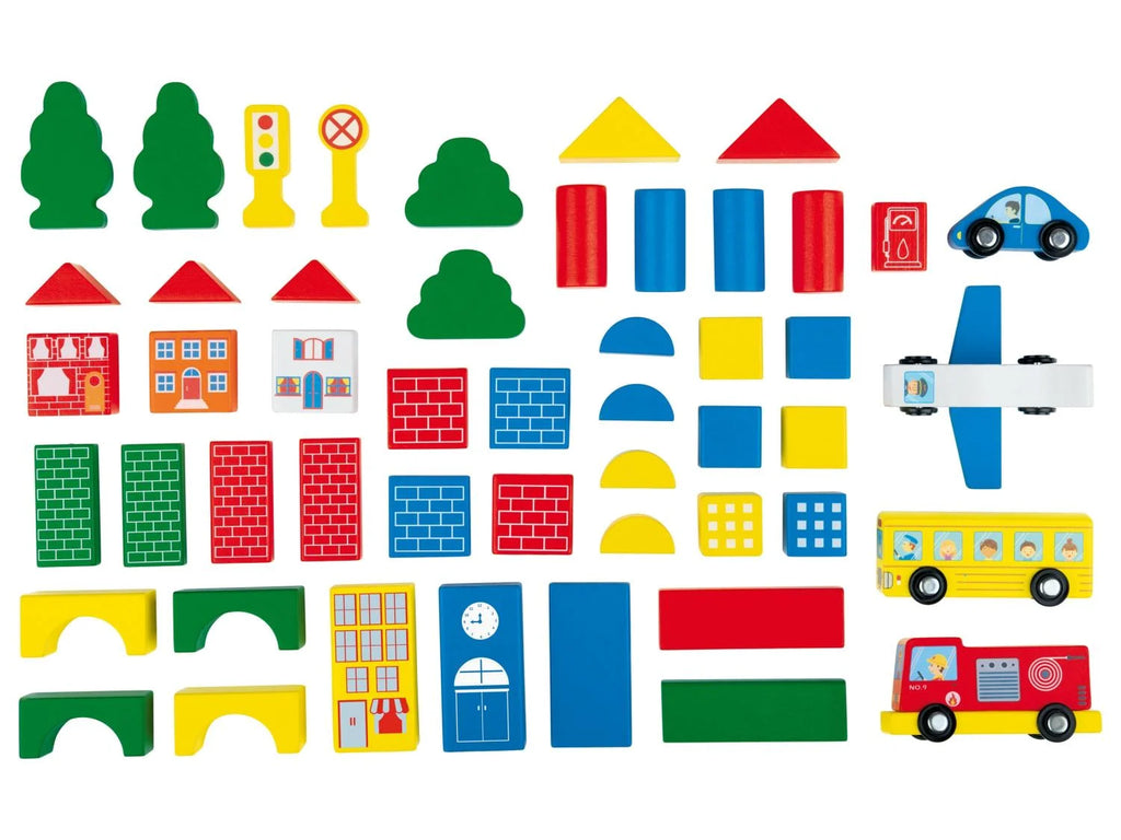 LUPILU Wooden Building blocks Set in a Bucket
