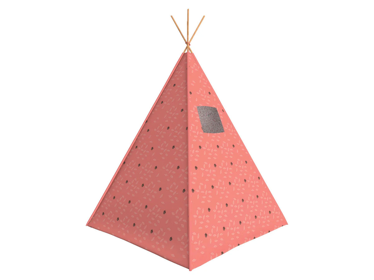 PLAYTIVE Teepee play tent with woodland animals, made of solid pine wood - PREMIUM QUALITY