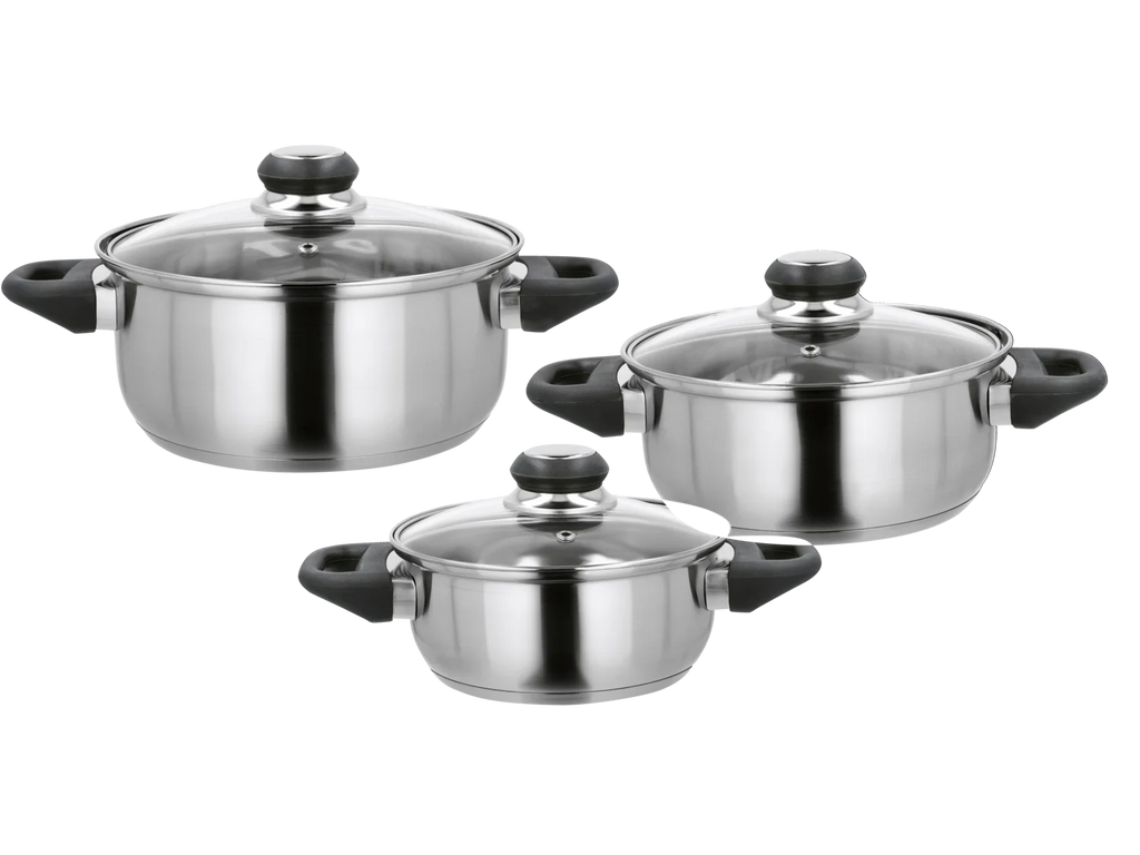 Silvercrest Stainless Steel Pot Set, 3 pieces