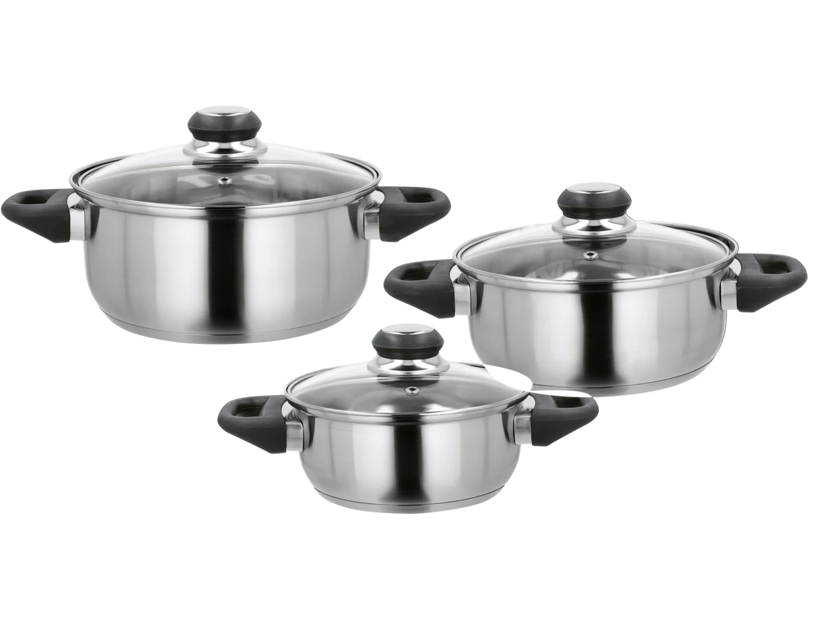 Silvercrest Stainless Steel Pot Set, 3 pieces
