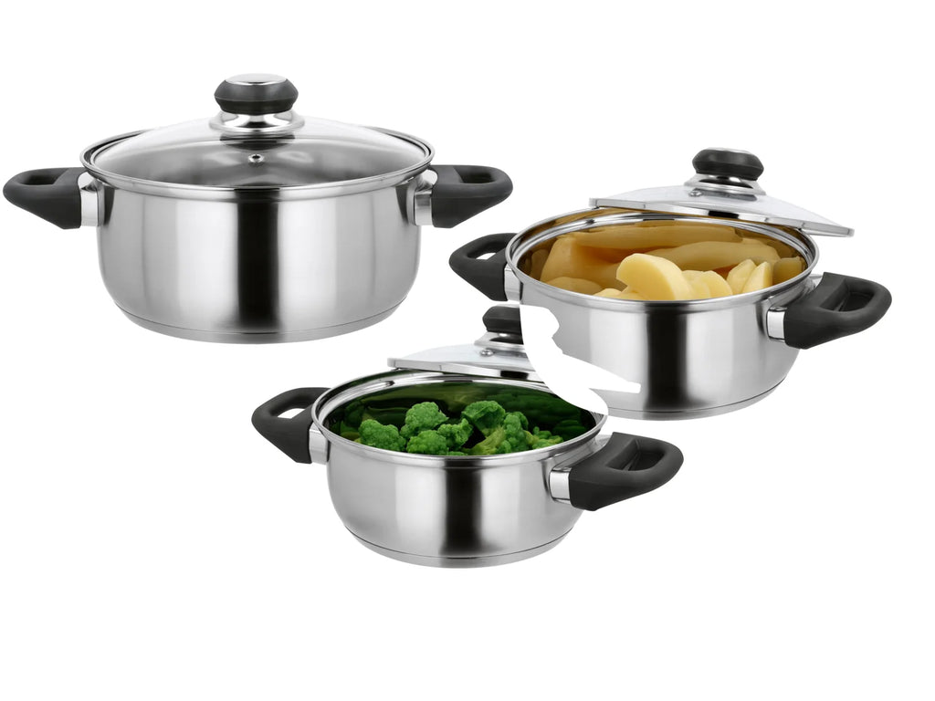 Silvercrest Stainless Steel Pot Set, 3 pieces