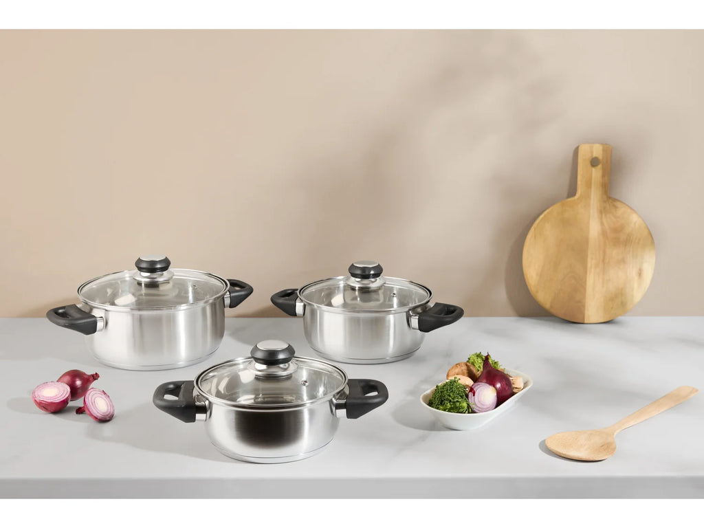 Silvercrest Stainless Steel Pot Set, 3 pieces