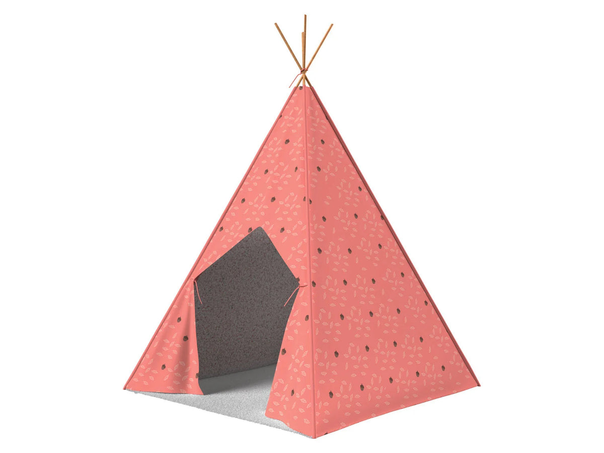 PLAYTIVE Teepee play tent with woodland animals, made of solid pine wood - PREMIUM QUALITY