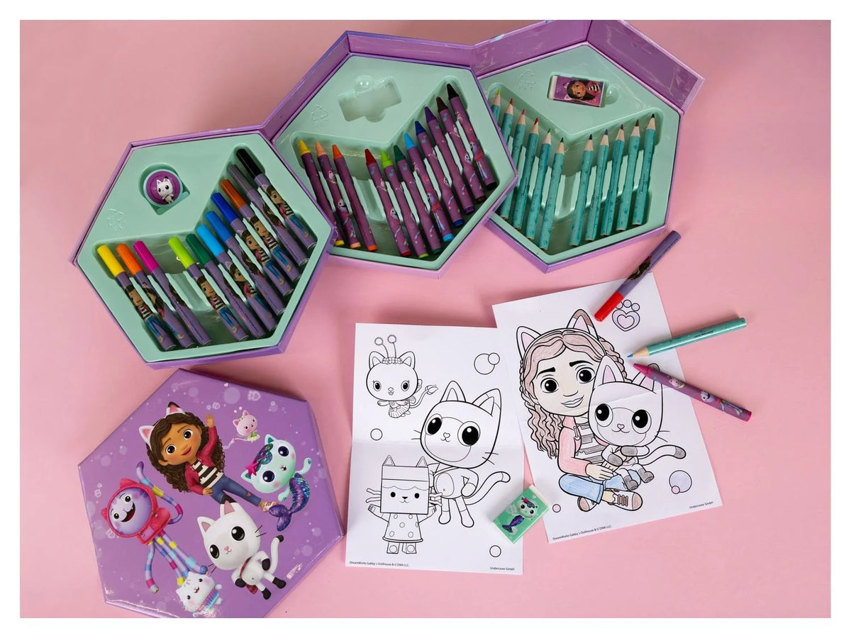 Gabby Dollhouse Hexagon coloring case, 41 pieces (Copy)