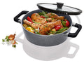 ERNESTO® Serving pan, cast aluminum, granite look, Ø 28 cm with glass lid