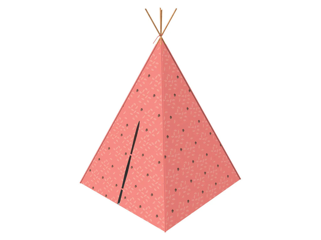 PLAYTIVE Teepee play tent with woodland animals, made of solid pine wood - PREMIUM QUALITY