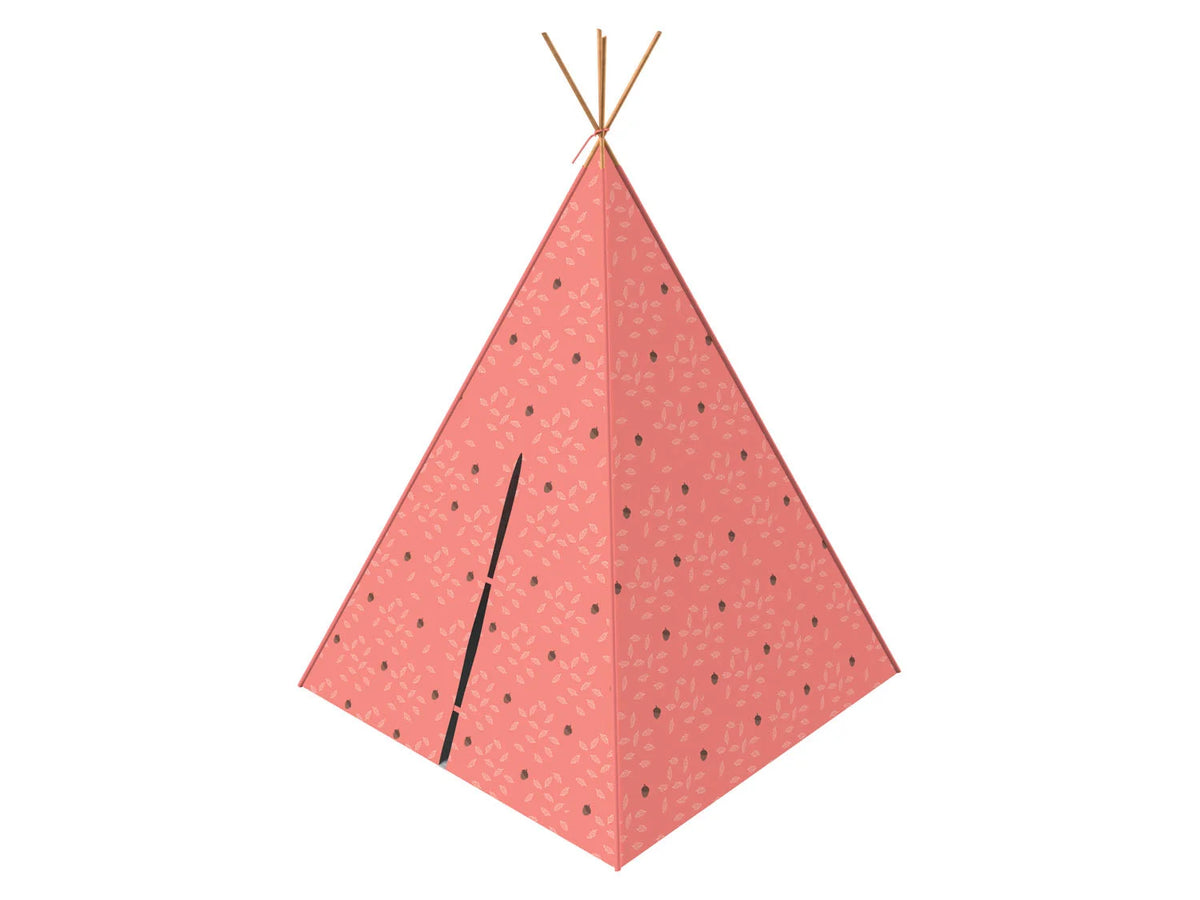 PLAYTIVE Teepee play tent with woodland animals, made of solid pine wood - PREMIUM QUALITY