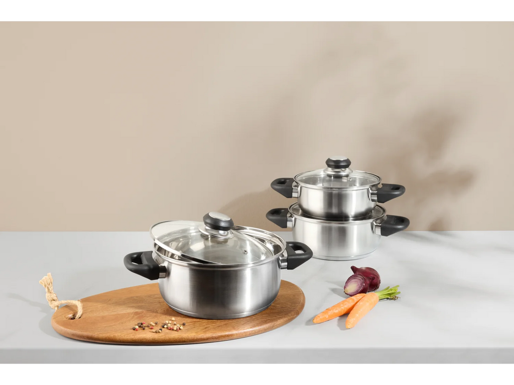 Silvercrest Stainless Steel Pot Set, 3 pieces