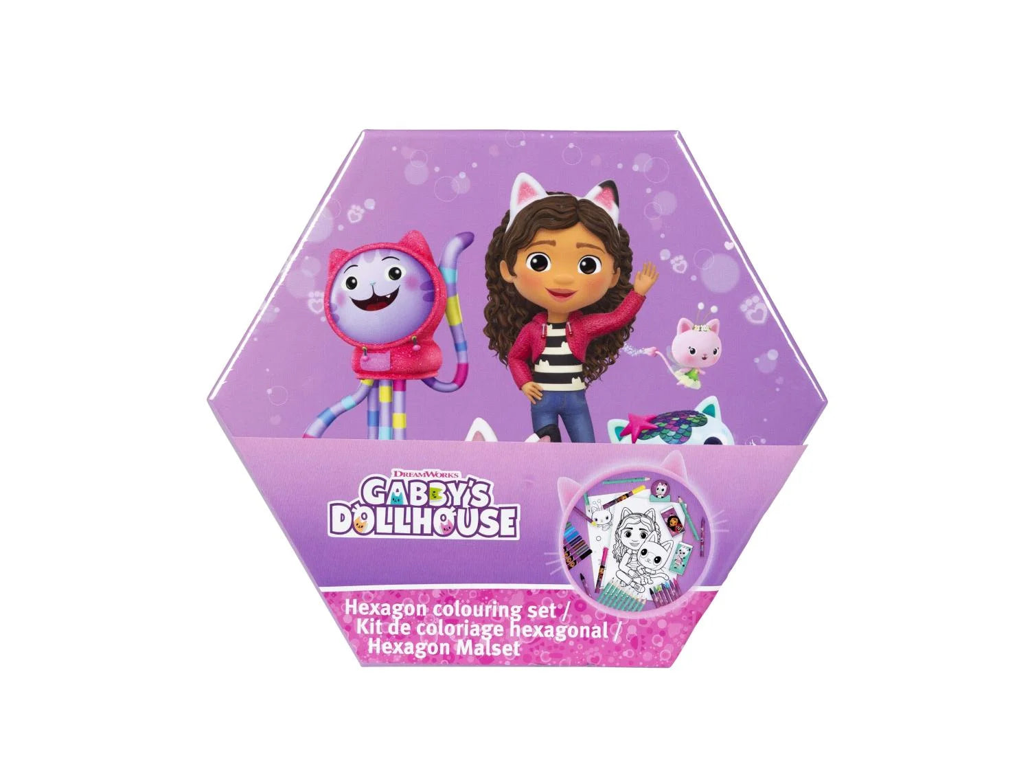 Gabby Dollhouse Hexagon coloring case, 41 pieces (Copy)