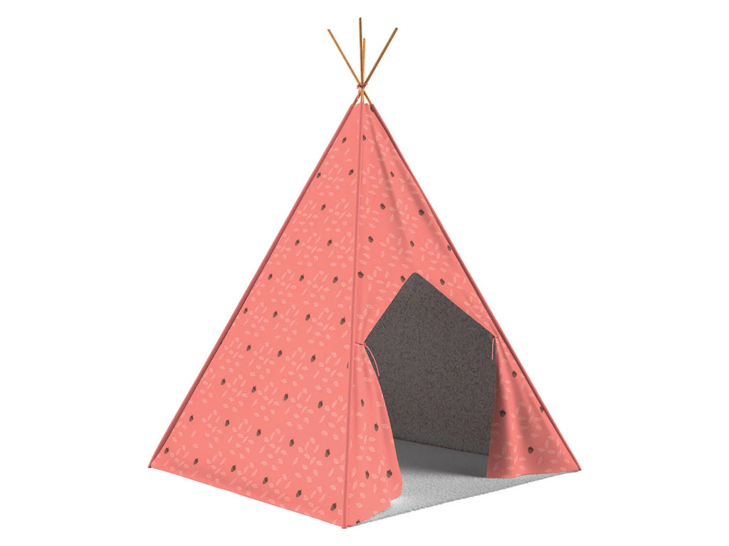 PLAYTIVE Teepee play tent with woodland animals, made of solid pine wood - PREMIUM QUALITY