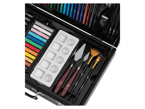 CRELANDO® Painter's Wood Suitcase Set, 81 pieces