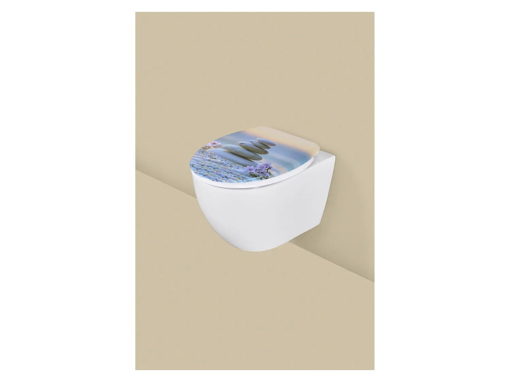 LIVARNO® Duroplast toilet seat - Stones Motif