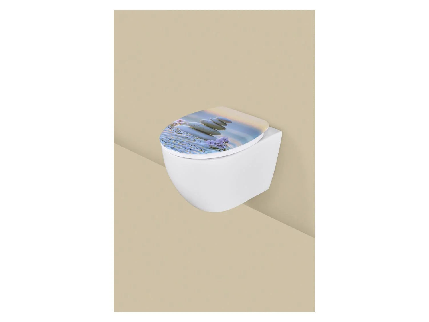 LIVARNO® Duroplast toilet seat - Stones Motif