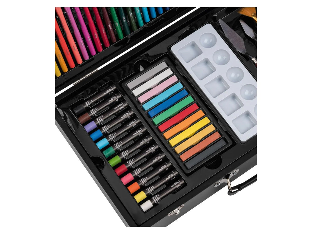 CRELANDO® Painter's Wood Suitcase Set, 81 pieces