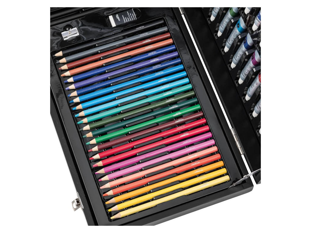 CRELANDO® Painter's Wood Suitcase Set, 81 pieces