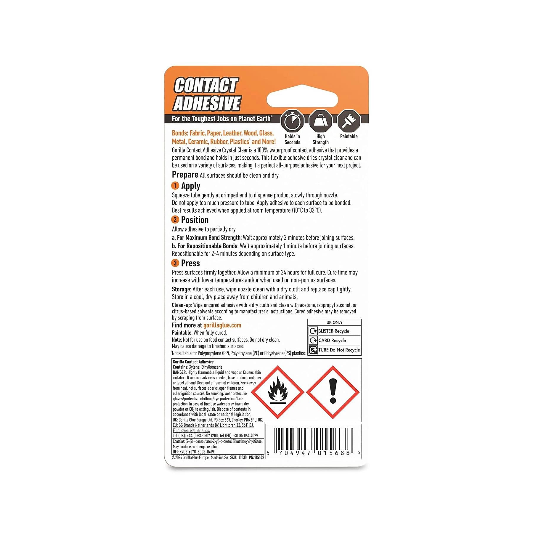 Gorilla Contact Adhesive Clear 20g