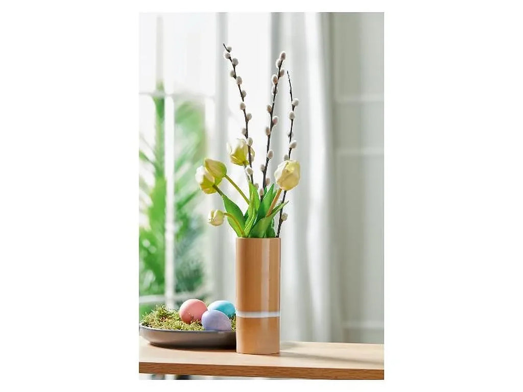 Livarno home – Ceramic Vase / Flowerpot - Beige/Brown