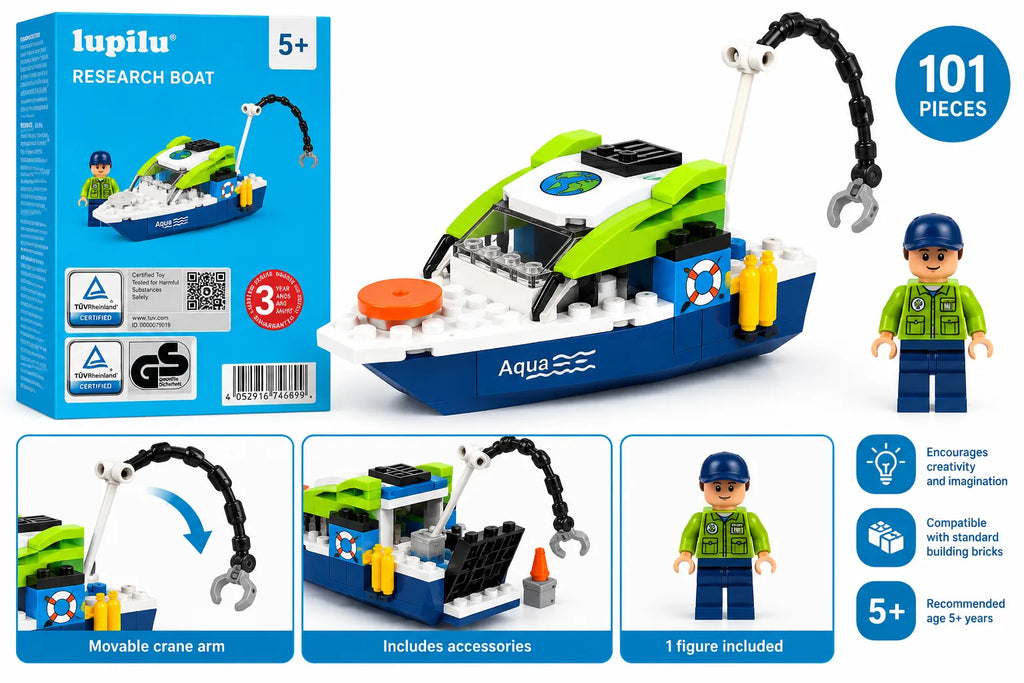 Lupilu Clippys Research Boat Building Set – 101 Pieces