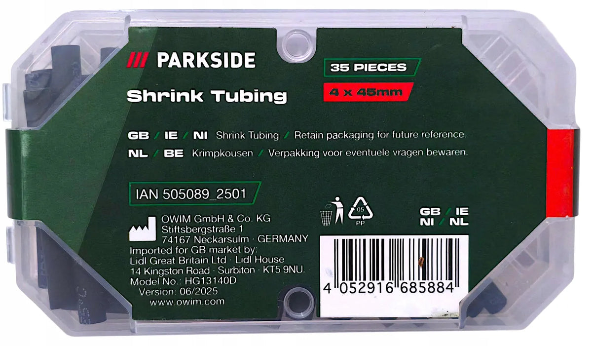 PARKSIDE® Shrink Tubig - 35 Pieces (4 x 45mm)