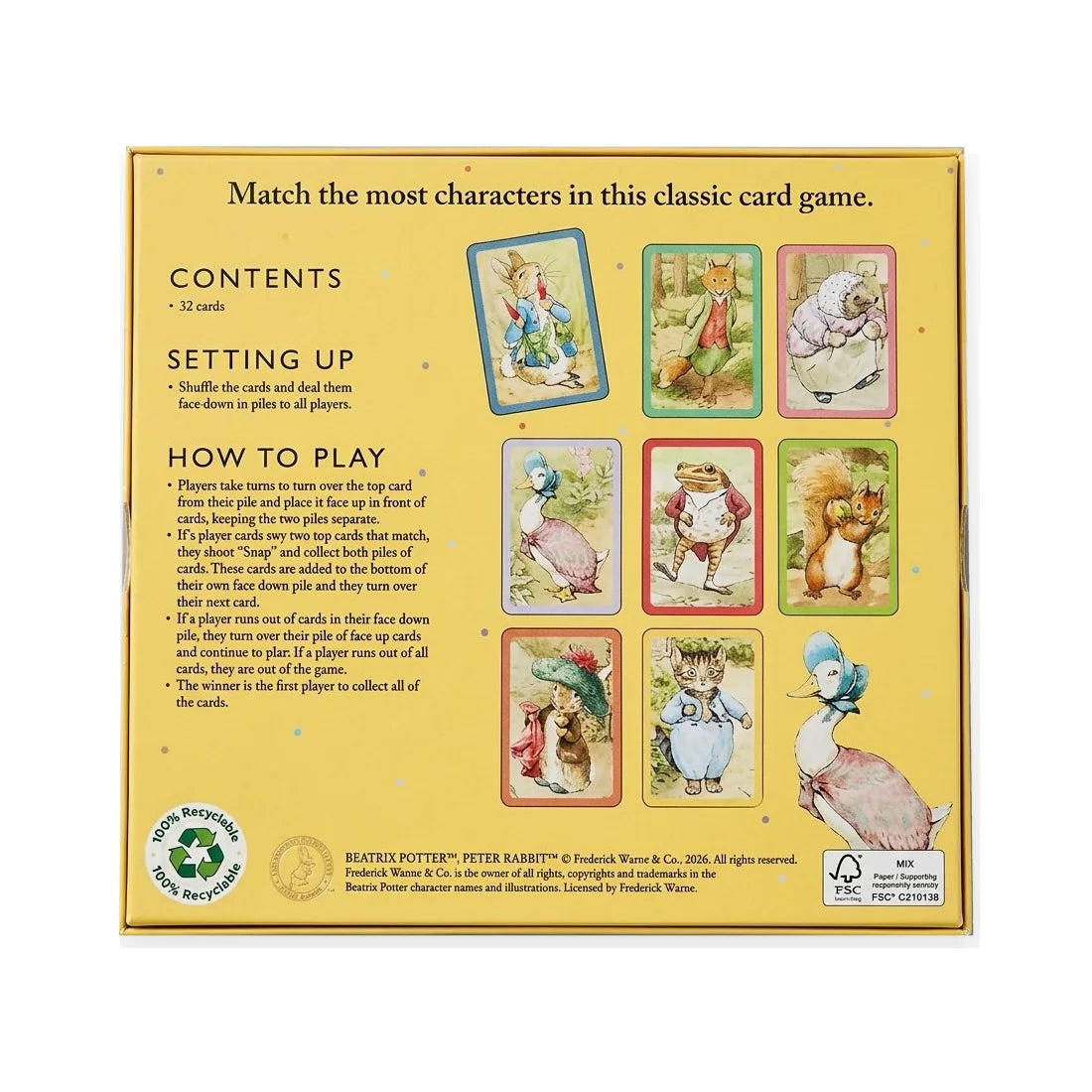 Orchard Toys – Peter Rabbit Snap Card Matching Game