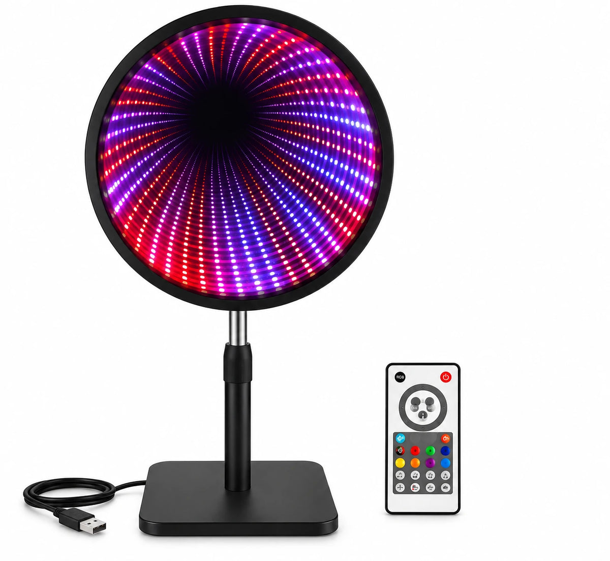 X4-LIFE RGB LED Infinity Mirror with Music Sync & Remote Control – 46 LEDs