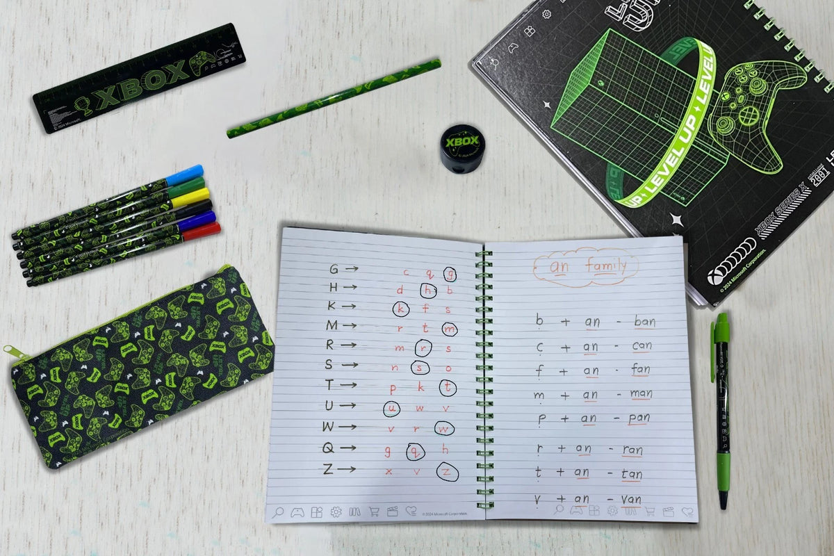 XBOX Bumper Stationery Wallet Set Kids Gamer Back To School Gift - 12 pieces