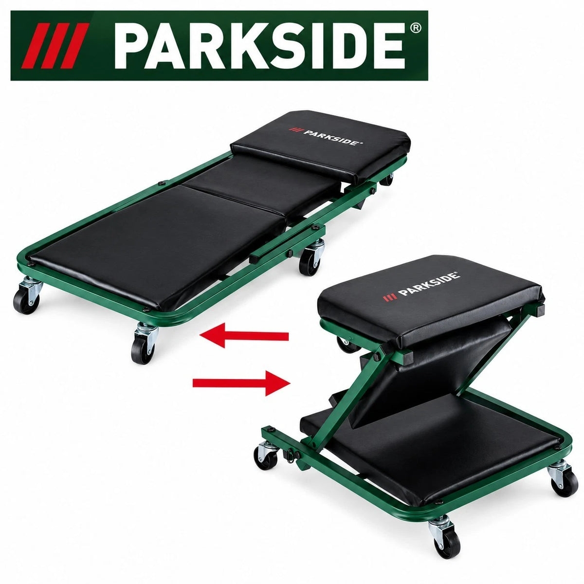 Parkside 2in1 Car Creeper & Stool Roller 150kg Foldable
