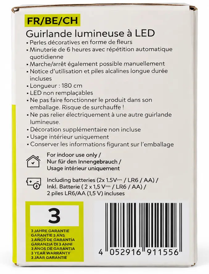 LIVARNO LED Fairy Lights – 15 Daisy Flower LEDs, Warm White