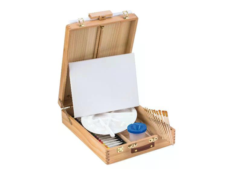 CRELANDO Tabletop easel in wooden case - MAXI 52-piece set