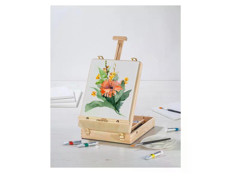 CRELANDO Tabletop easel in wooden case - MAXI 52-piece set