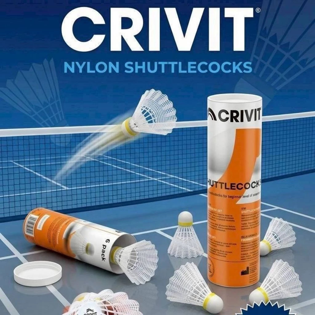 Crivit Badminton Shuttlecock Set – 6 Pack